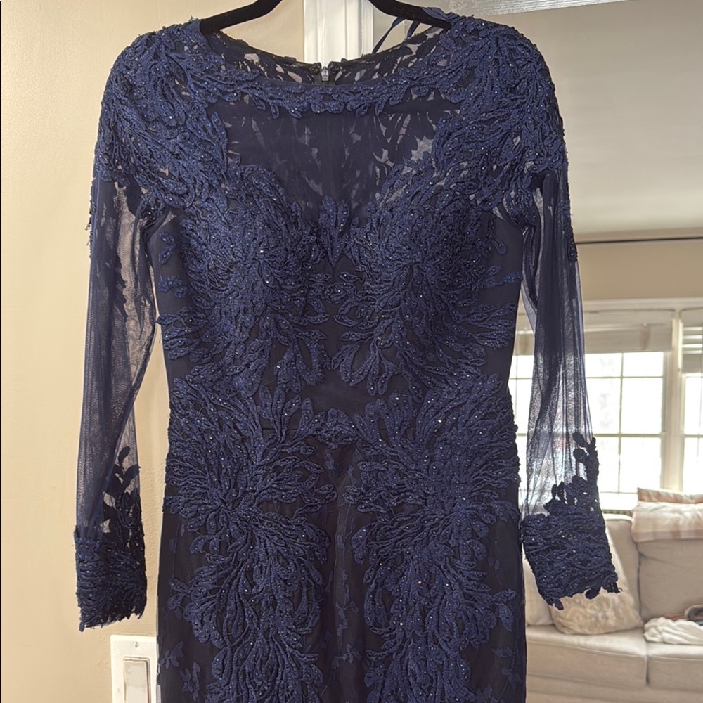 Navy Blue Gown - Lace - Prom - Stella Couture